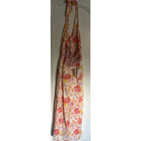 Hale Bob Tropical Cotton Halter Maxi Dress Size L / NWT - Picture 2 of 7